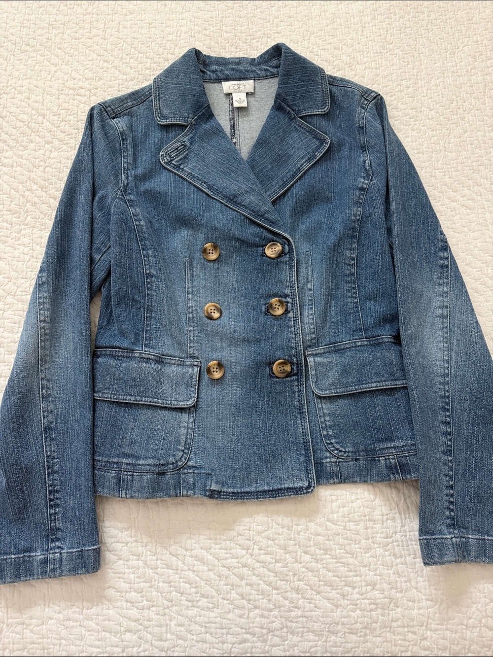 Ann Taylor Loft Double-Breasted Women's Denim Blazer